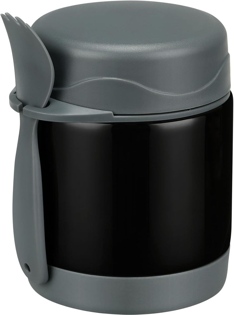 Howeemo 10oz Soup Thermo for Hot Food Kids,Lunch Kids Jar with Spoon Insulated Containers,Leak Proof Stainless Steel Wide Mouth Lunch School(Black) - Image 1